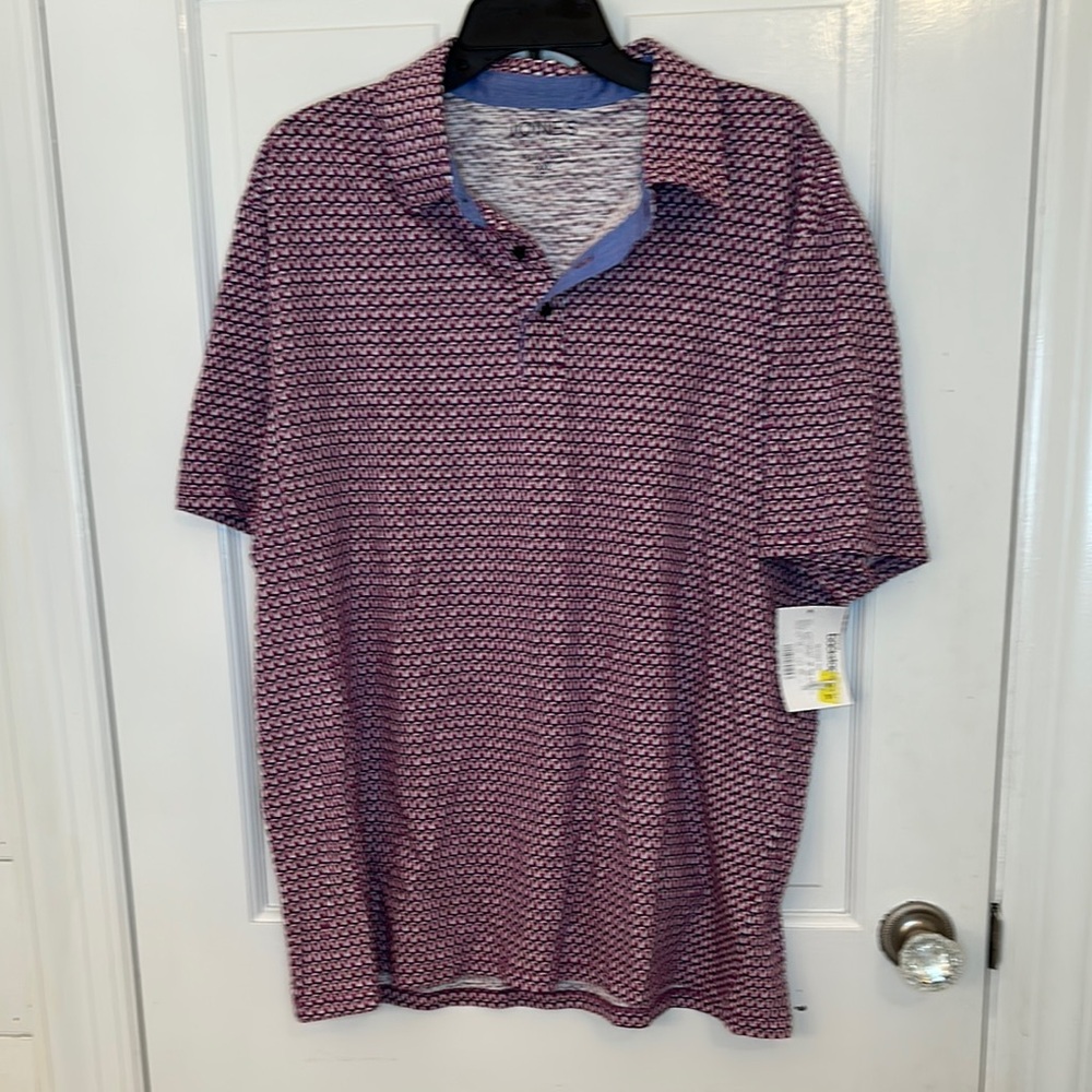 Jones‎ New York Purple Print Polo size XXL NWOT